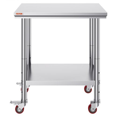 Stainless Steel Work Table 30 x 24 x 33 Inch 700 LBS Load Capacity with 4