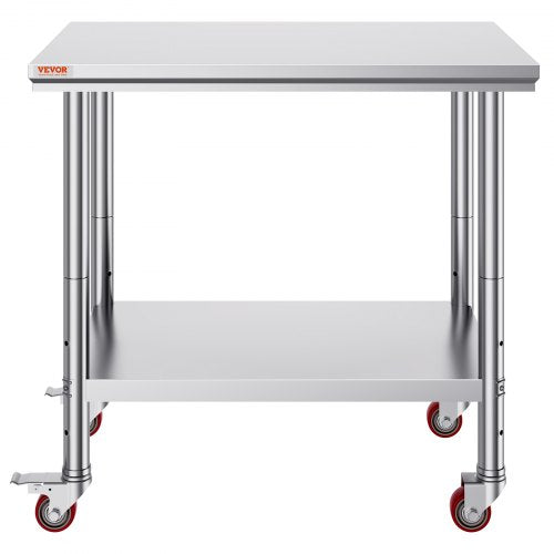 Stainless Steel Work Table 35 x 24 x 33 Inch 700 LBS Load Capacity with 4