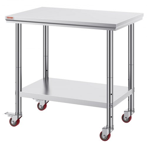 Stainless Steel Work Table 35 x 24 x 33 Inch 700 LBS Load Capacity with 4