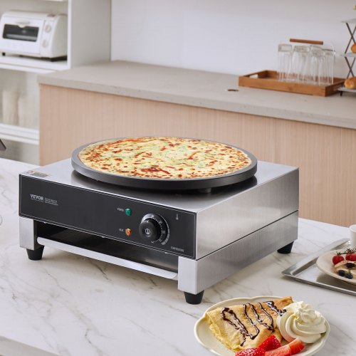 Electric Crepe Maker 16Inch Commercial Crepe Machine 1700W Flat Plate