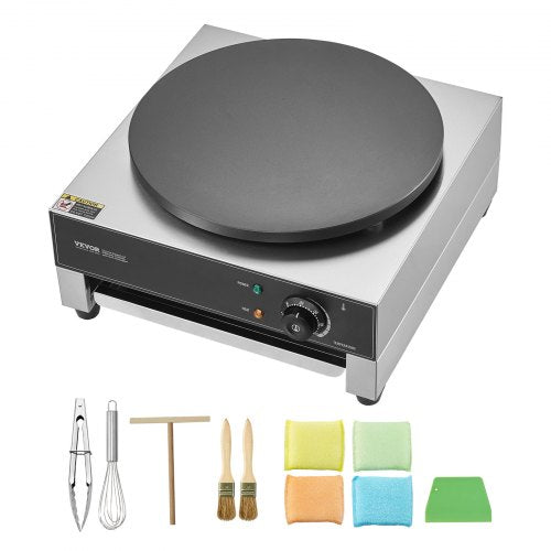 Electric Crepe Maker 16Inch Commercial Crepe Machine 1700W Flat Plate