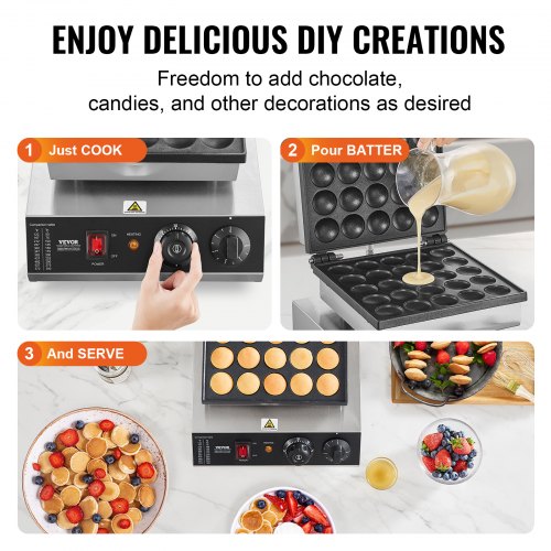 Mini Dutch Pancake Maker 25PCS 43mm Diameter Dorayaki Baker Machine 1700W