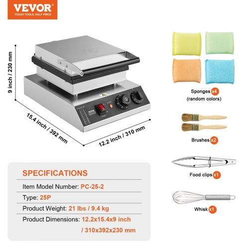 Mini Dutch Pancake Maker 25PCS 43mm Diameter Dorayaki Baker Machine 1700W