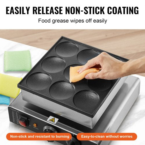 Dutch Pancake Maker 9PCS 76mm Diameter Dorayaki Baker Machine 850W