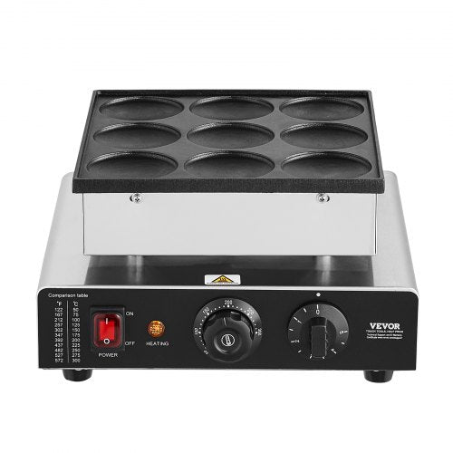 Dutch Pancake Maker 9PCS 76mm Diameter Dorayaki Baker Machine 850W