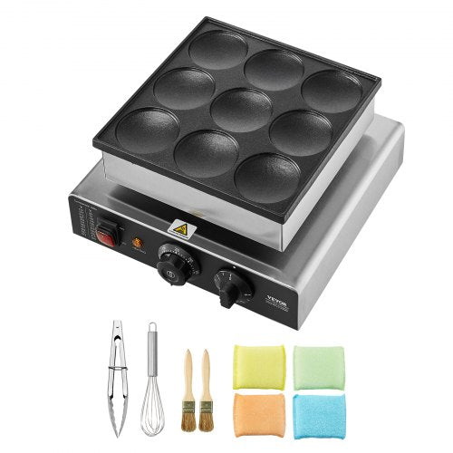 Dutch Pancake Maker 9PCS 76mm Diameter Dorayaki Baker Machine 850W