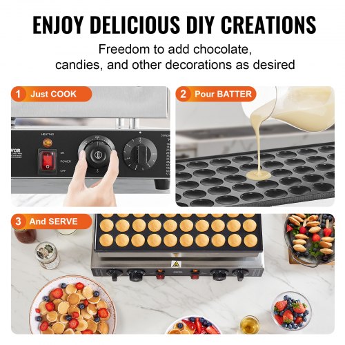 Mini Dutch Pancake Maker 50PCS 43mm Diameter Dorayaki Baker Machine 1700W