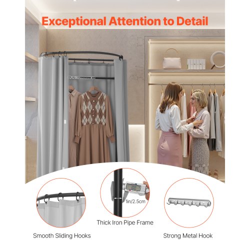 Fitting Room Dressing Room with Thick Polyester Curtains Privacy Space