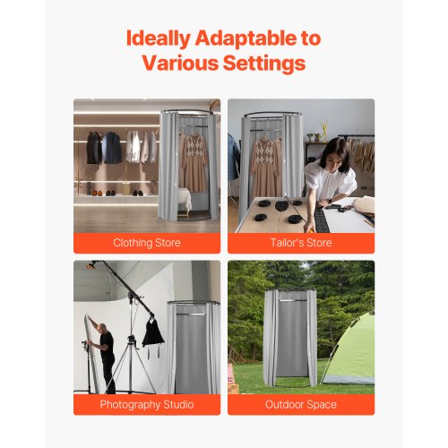 Fitting Room Dressing Room with Thick Polyester Curtains Privacy Space