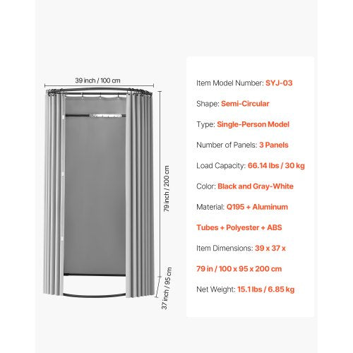 Fitting Room Dressing Room with Thick Polyester Curtains Privacy Space