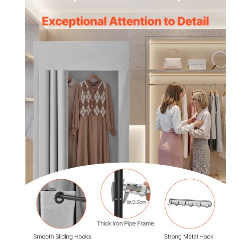 Fitting Room Dressing Room with Thick Polyester Curtains Privacy Space