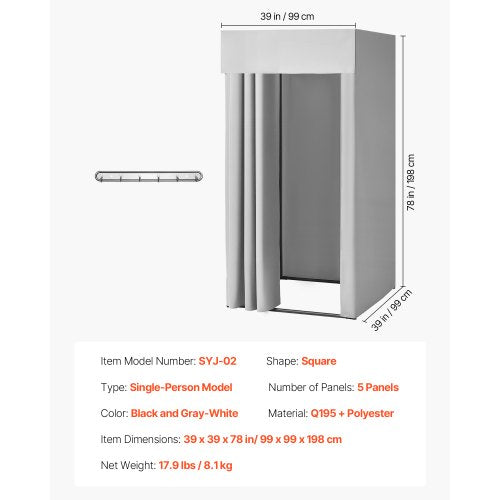Fitting Room Dressing Room with Thick Polyester Curtains Privacy Space