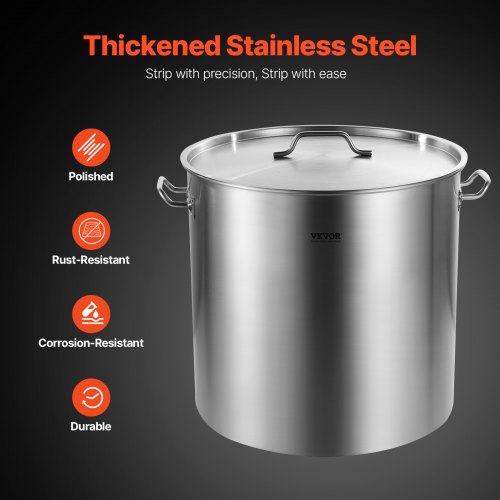Stainless Steel Stockpot 100 Quart Large Cooking Pots Cookware Sauce Pot