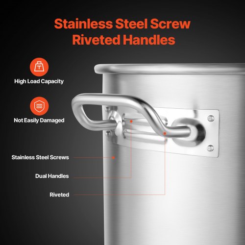 Stainless Steel Stockpot 100 Quart Large Cooking Pots Cookware Sauce Pot