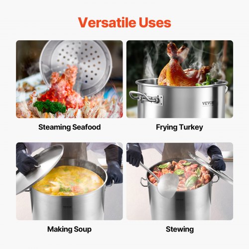 Stainless Steel Stockpot 100 Quart Large Cooking Pots Cookware Sauce Pot