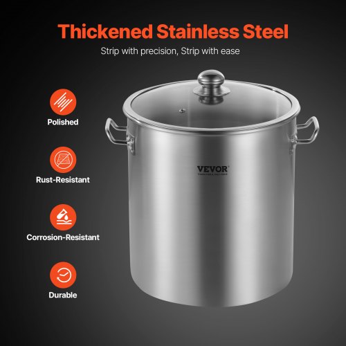Stainless Steel Stockpot 24 Quart Cooking Pots Cookware Sauce Pot with Lid