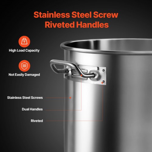Stainless Steel Stockpot 24 Quart Cooking Pots Cookware Sauce Pot with Lid