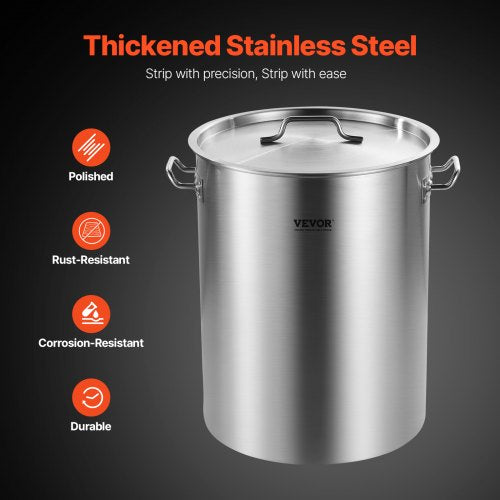 Stainless Steel Stockpot 36 Quart Cooking Pots Cookware Sauce Pot with Basket