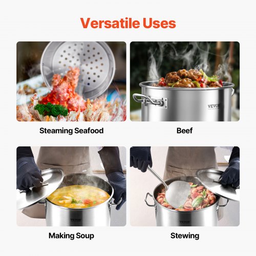 Stainless Steel Stockpot 36 Quart Cooking Pots Cookware Sauce Pot with Basket