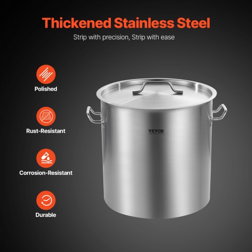 Stainless Steel Stockpot 53 Quart Large Cooking Pots Cookware Sauce Pot