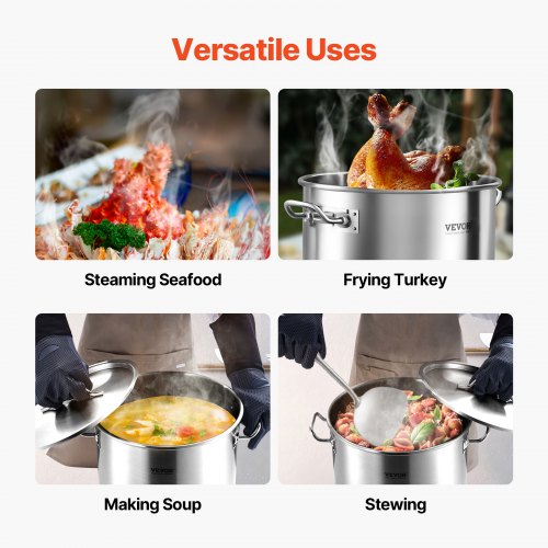 Stainless Steel Stockpot 53 Quart Large Cooking Pots Cookware Sauce Pot