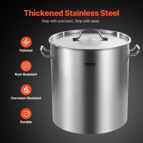 Stainless Steel Stockpot 54L Large Cooking Pots Cookware Sauce Pot with Basket