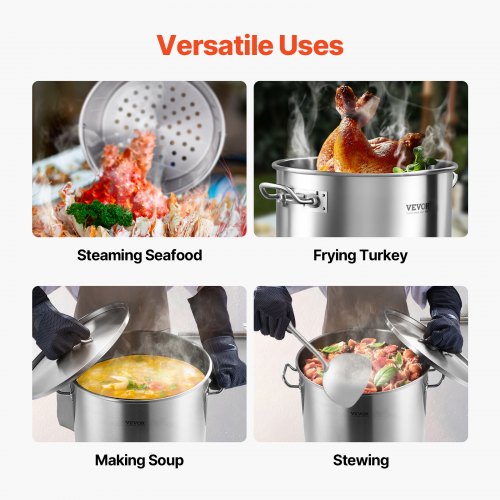 Stainless Steel Stockpot 54L Large Cooking Pots Cookware Sauce Pot with Basket