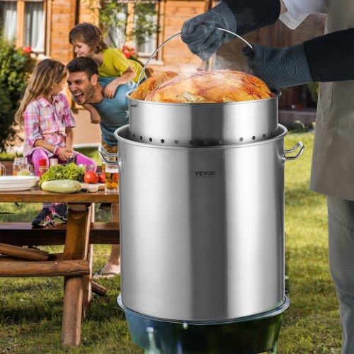 Stainless Steel Stockpot 54L Large Cooking Pots Cookware Sauce Pot with Basket