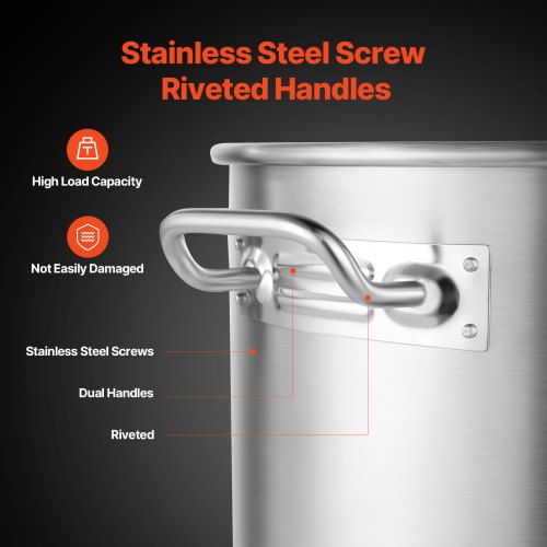 Stainless Steel Stockpot 84 Quart Large Cooking Pots Cookware Sauce Pot