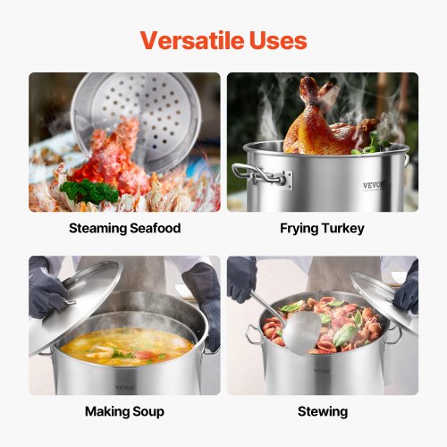 Stainless Steel Stockpot 84 Quart Large Cooking Pots Cookware Sauce Pot