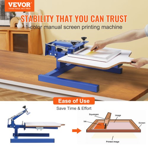 Screen Printing Machine 1 Color 1 Station Silk Screen Printing Press