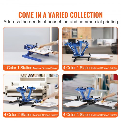 4 Color 1 Station Screen Printing Machine 212x177in 54x45cm Screen