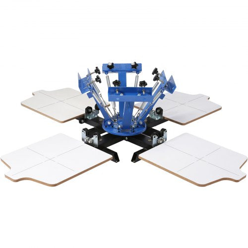 Screen Printing Machine 4 Color 4 Station 360° Rotable Silk Screen Printing
