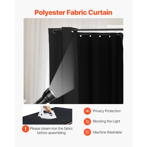 Fitting Room Portable Changing Room with Thick Polyester Curtains Double