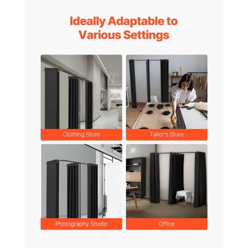Fitting Room Portable Changing Room with Thick Polyester Curtains Double