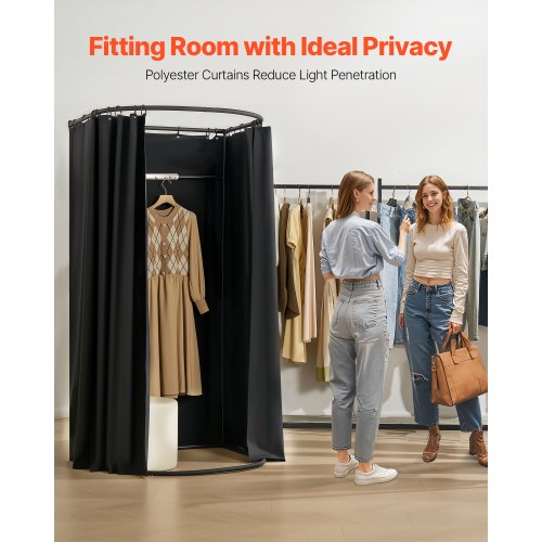 Fitting Room Portable Dressing Room with Thick Polyester Curtains Privacy