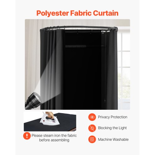 Fitting Room Portable Dressing Room with Thick Polyester Curtains Privacy