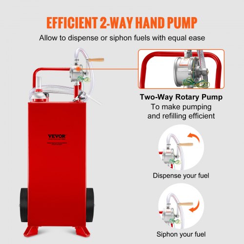 30 Gallon Fuel Caddy Fuel Storage Tank on 2 Wheels Portable Gas Caddy