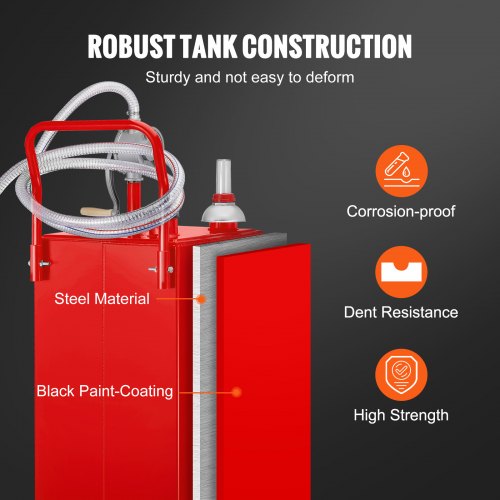30 Gallon Fuel Caddy Fuel Storage Tank on 2 Wheels Portable Gas Caddy