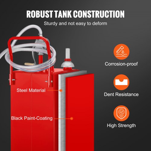 30 Gallon Fuel Caddy Gas Storage Tank 4 Wheels with Manuel Transfer