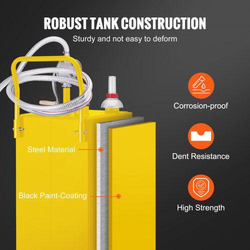 30 Gallon Fuel Caddy Gas Storage Tank 4 Wheels with Manuel Transfer