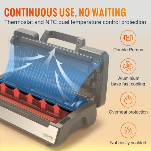 Vacuum Sealer Machine 90Kpa 130W Powerful Dual Pump and Dual Sealing Dry