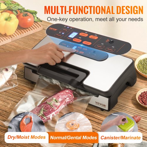 Vacuum Sealer Machine 90Kpa 130W Powerful Dual Pump and Dual Sealing Dry