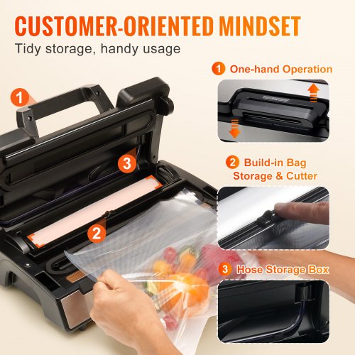Vacuum Sealer Machine 90Kpa 130W Powerful Dual Pump and Dual Sealing Dry