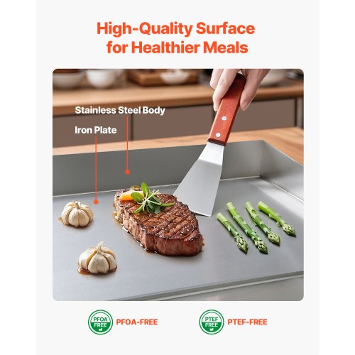 Commercial Electric Griddle 21 X 11.8 Inch 1750W 122570F Adjustable Temp