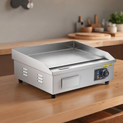 Commercial Electric Griddle 21 X 11.8 Inch 1750W 122570F Adjustable Temp