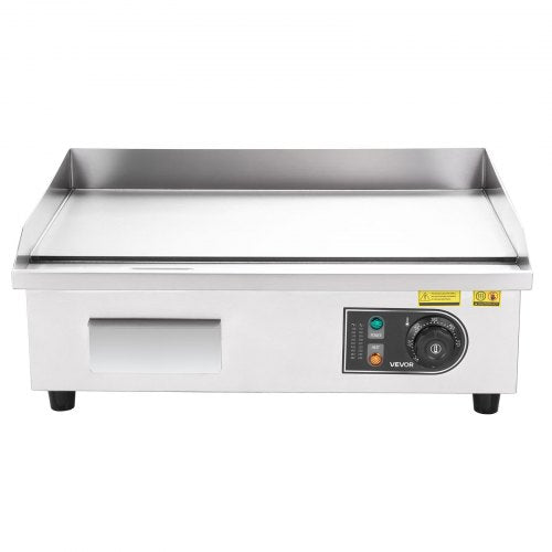 Commercial Electric Griddle 21 X 11.8 Inch 1750W 122570F Adjustable Temp
