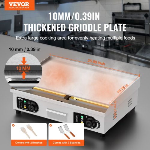 Commercial Electric Griddle 2800W Countertop Flat Top Grill 122572