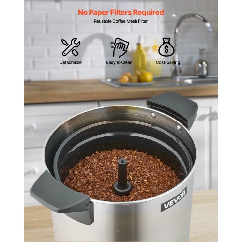 Commercial Coffee Urn 100 Cup 15 L Hot Beverage Dispenser with Dripless
