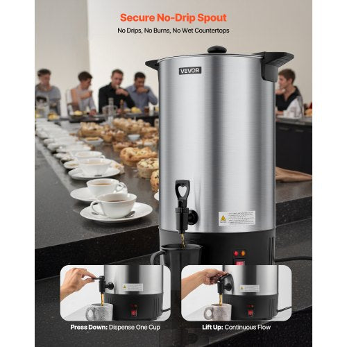 Commercial Coffee Urn 100 Cup 15 L Hot Beverage Dispenser with Dripless